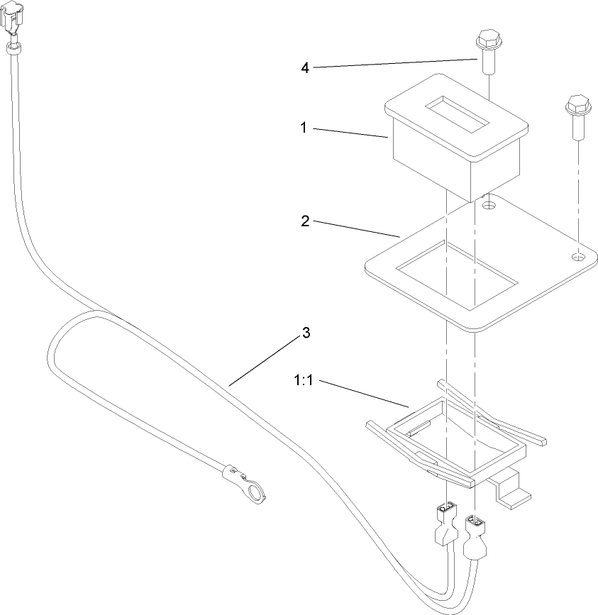 Hour Meter Assembly Diagram and Parts List for 108-7158  Lawn Boy Lawn Tractor Accessories